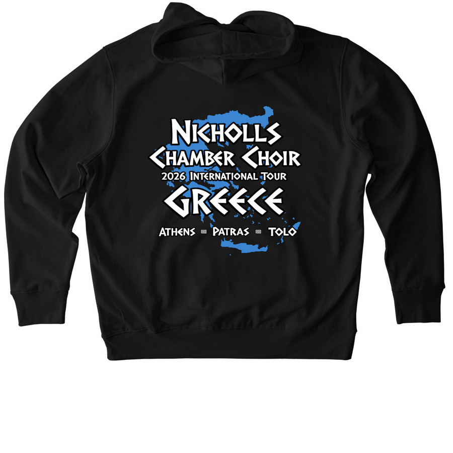 Greece 2026 Tee, a Black Stanley/Stella Unisex Cruiser 2.0 Pullover Hoodie (back-view)