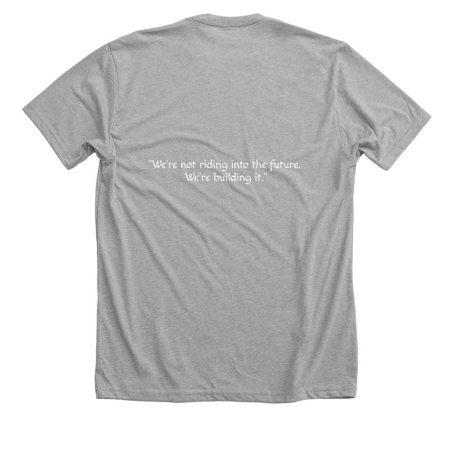 AI Driven Education Revolution, a Athletic Heather Premium Unisex Tee (back-view)