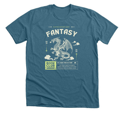 Book Club - Fantasy, a Heather Deep Teal Premium Unisex Tee