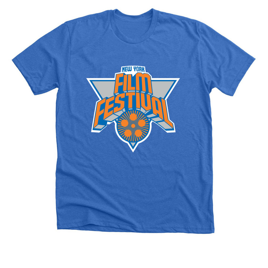 NYFF Orange/Blue Reel Tee, a Heather True Royal Premium Unisex Tee