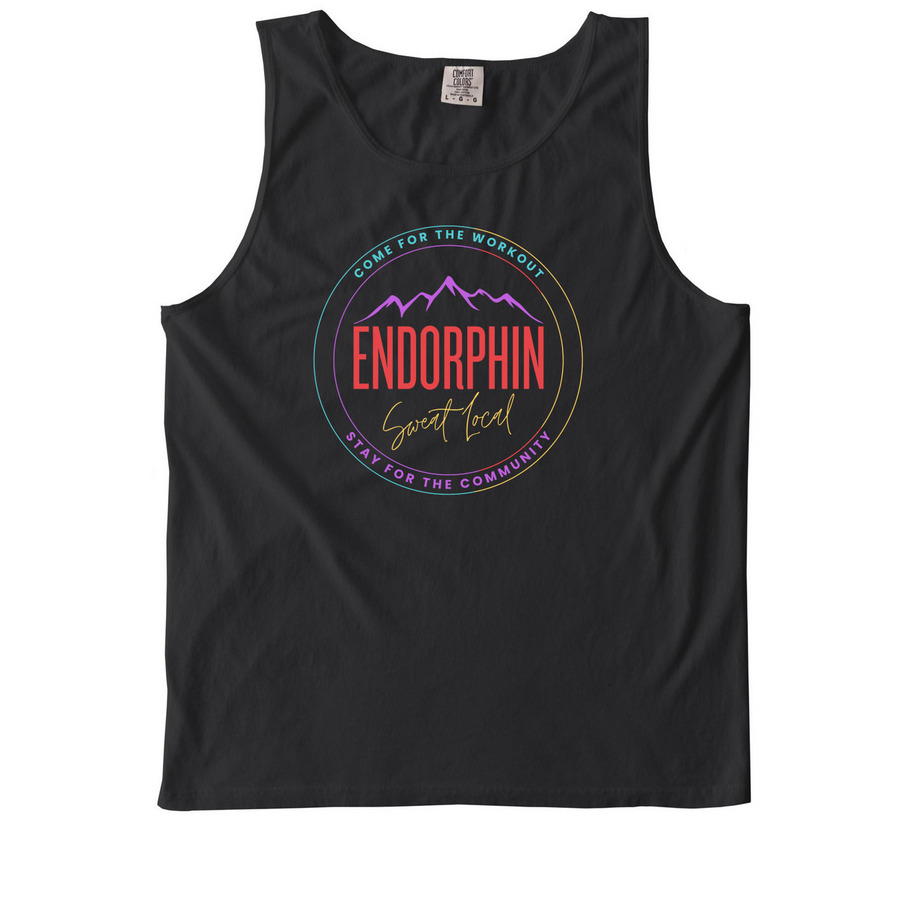 2025 - Fun Colors RED Logo, a Black Comfort Colors Tank Top