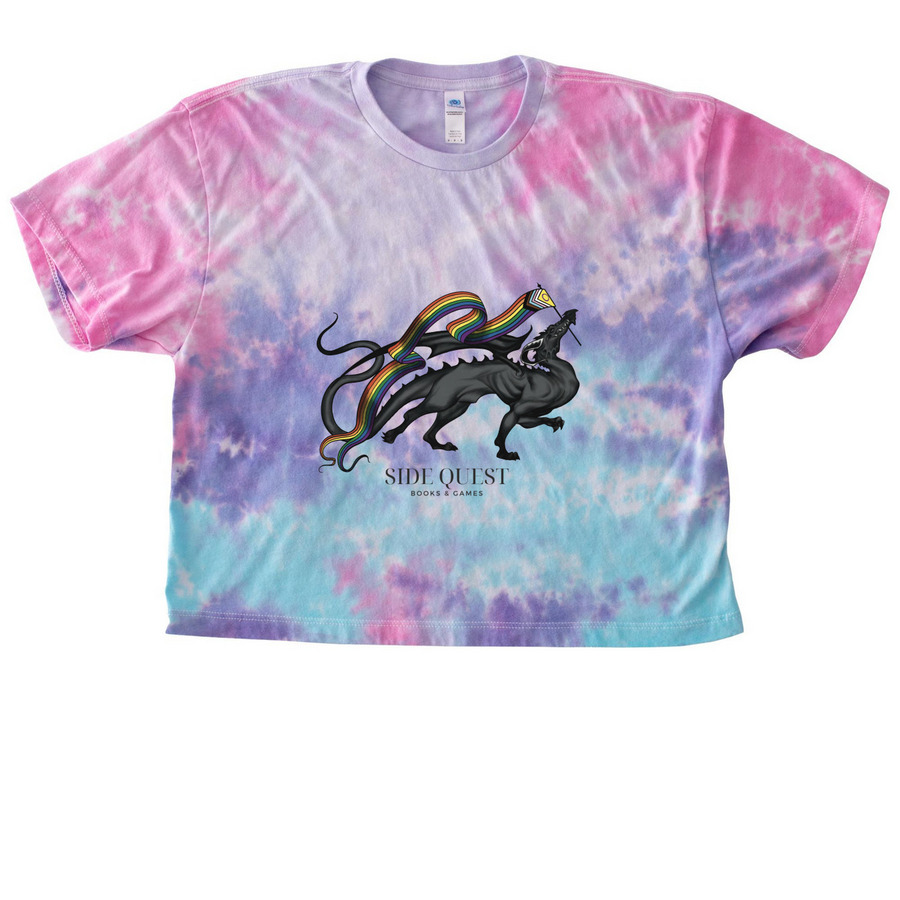 Side Quest Pride Dragon Apparel, a Cotton Candy Women's Tie Dye Cropped Tee
