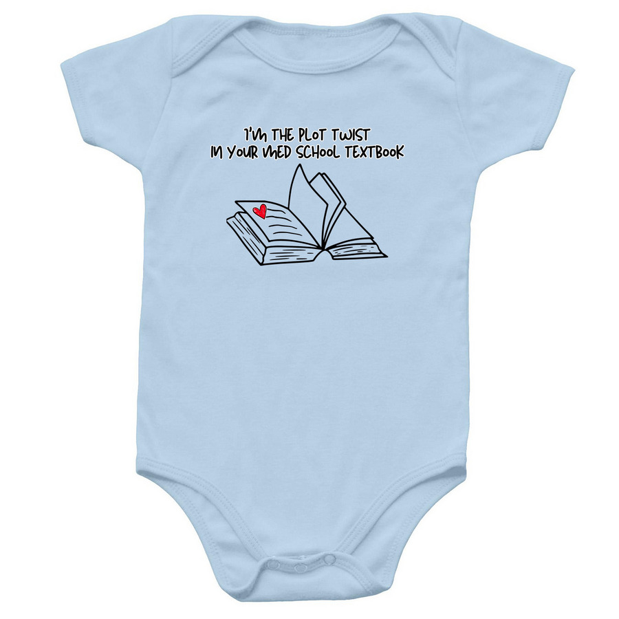 The Plot Twist (infant), a Light Blue Infant Onesie