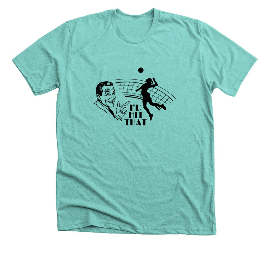 Volleyball Shirts, a Heather Sea Green Premium Unisex Tee