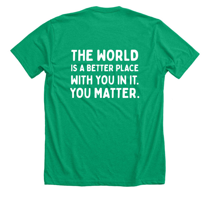 Mental Health Awareness Month, a Heather Kelly Premium Unisex Tee (back-view)