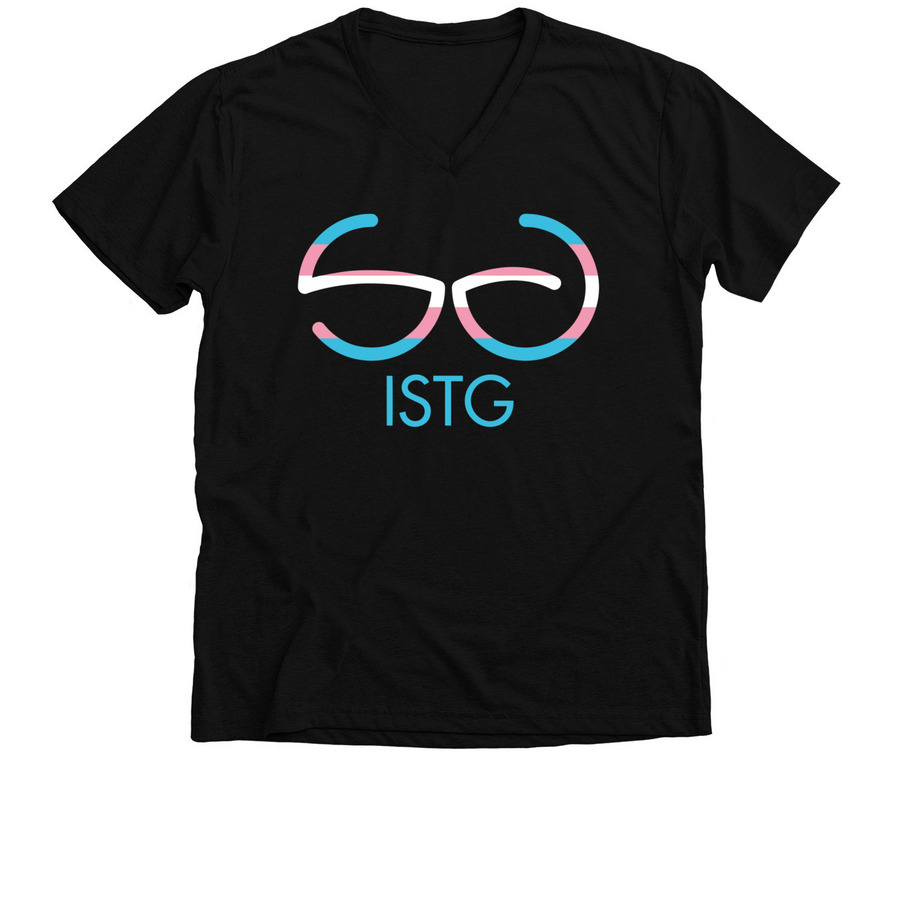 ISTG trans pride, a Solid Black Blend Premium V-Neck Tee