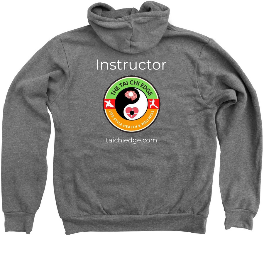 Tai Chi Edge Instructor, a Deep Heather Zip Up Hoodie (back-view)