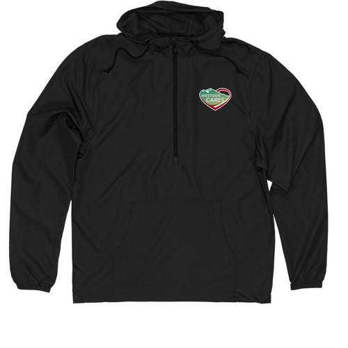 Westside CARES Jacket, a Black Quarter-Zip Windbreaker