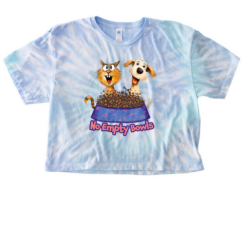 No Empty Bowls T-shirts, a Lagoon Women's Tie Dye Cropped Tee