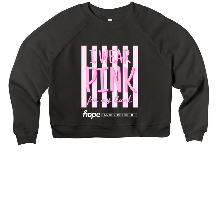 I Wear Pink- For my Aunt, a Black Women's Premium Cropped Raglan Sweatshirt
