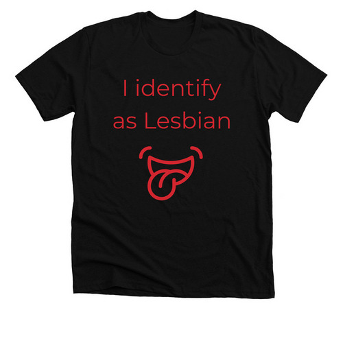 I identify as Lesbian, a Solid Black Blend Premium Unisex Tee
