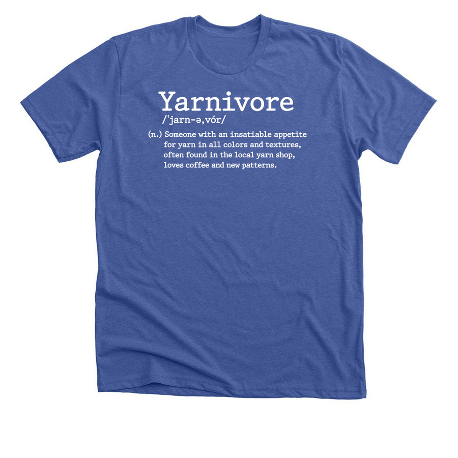 Yarnivore, a Solid True Royal Premium Unisex Tee