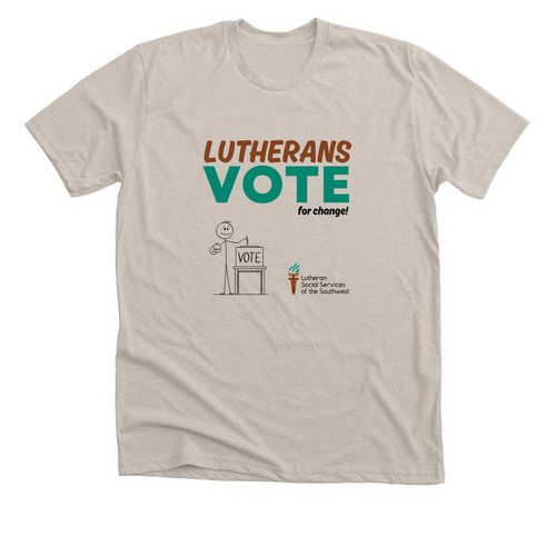 Lutherans Vote - LSS-SW, a Heather Dust Premium Unisex Tee