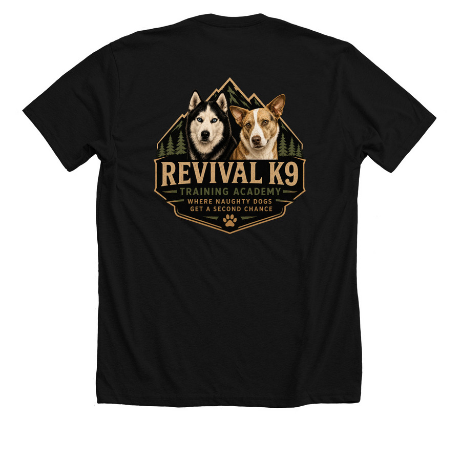 The New Era of Revival K9 | Official Facility, a Solid Black Blend Premium Unisex Tee (back-view)