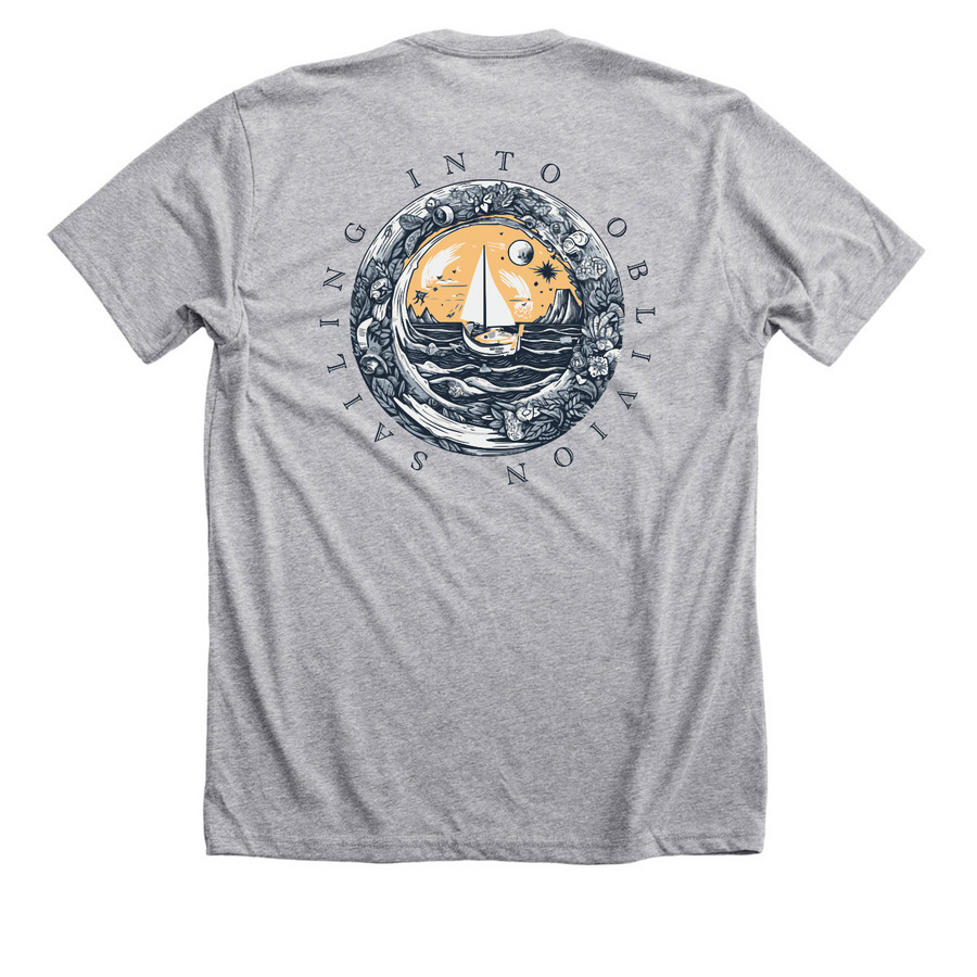 Adventure Collection, a Athletic Heather Premium Unisex Tee (back-view)
