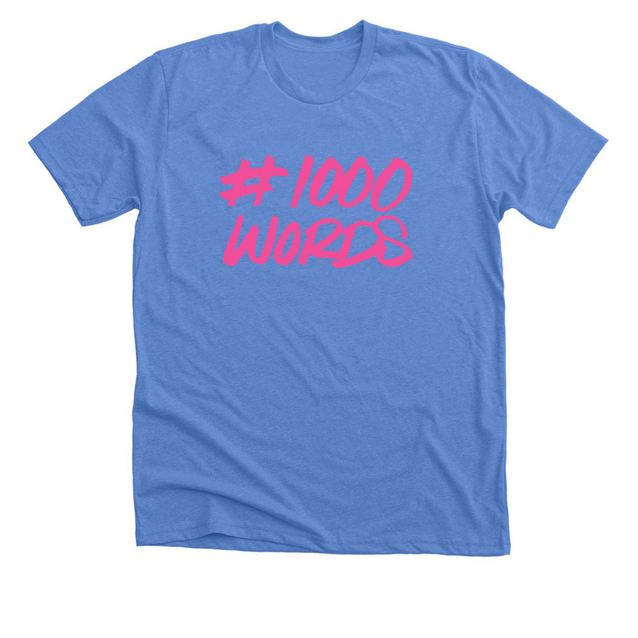 #1000 Words Of Summer Premium Unisex Tee, a Heather Columbia Blue Premium Unisex Tee