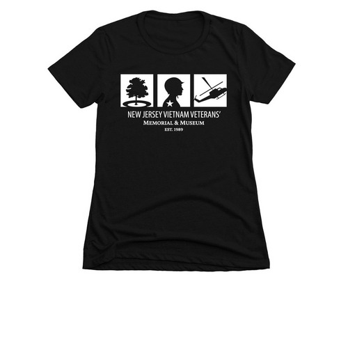NJ Vietnam Veterans' Memorial Shirts - White, a Black Women's Slim Fit Tee