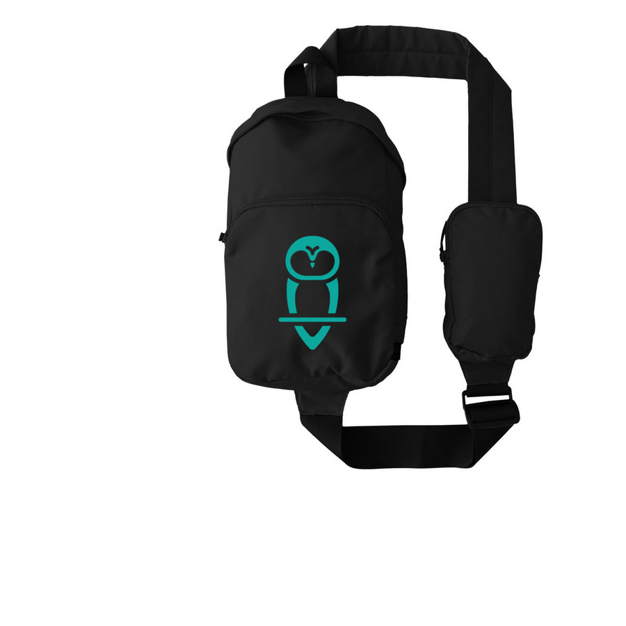 Owl Logo (teal) Sling Bag, a Black Grove Sling Bag