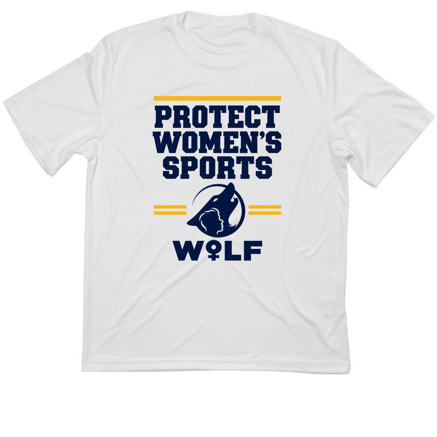 WOLF Sports - Protect Women's Sports, a White Classic Performance Tee
