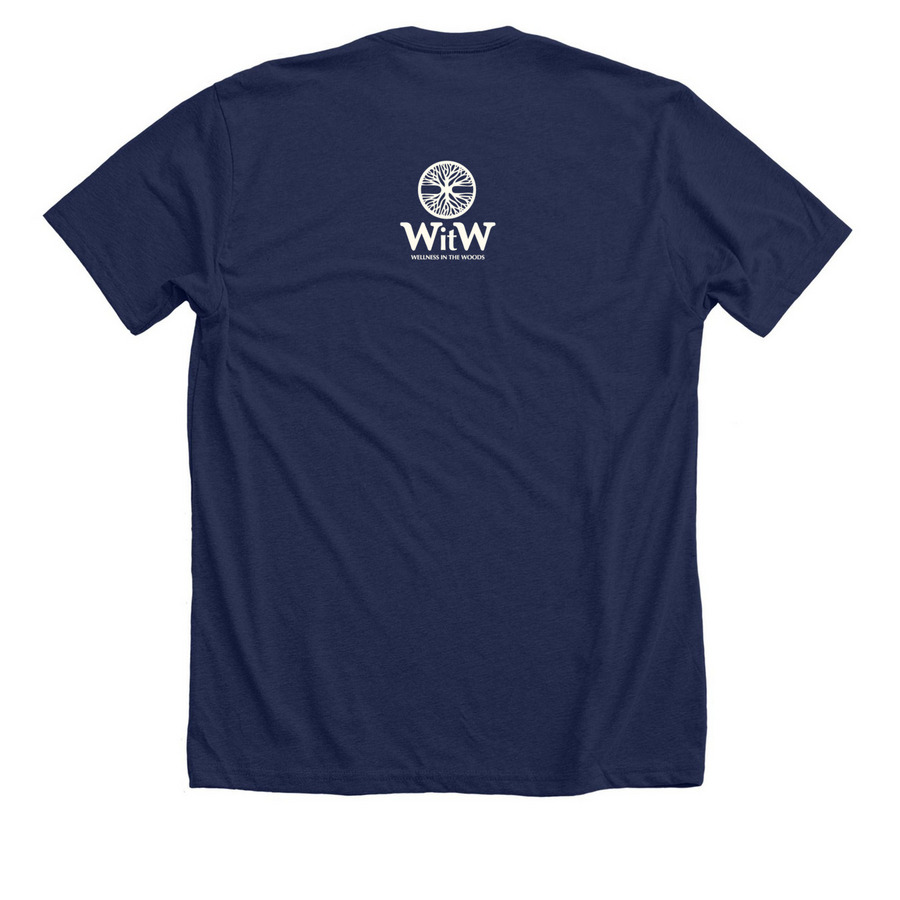 Let's Talk, a Solid Navy Blend Premium Unisex Tee (back-view)