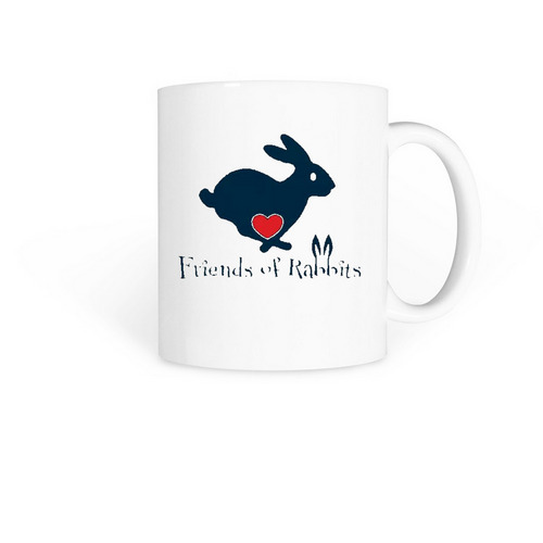 Friends of Rabbits Logo Mugs, a White Coffee Mug