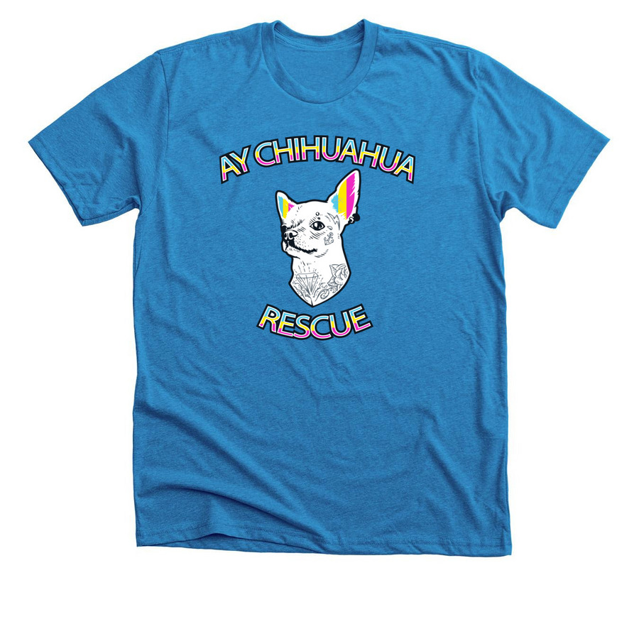 Ay Chihuahua Rescue - Logo, a Neon Blue Premium Unisex Tee