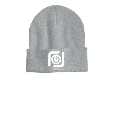 Reboot Jackson Beanie, a Heather Grey Printed Cuffed Beanie