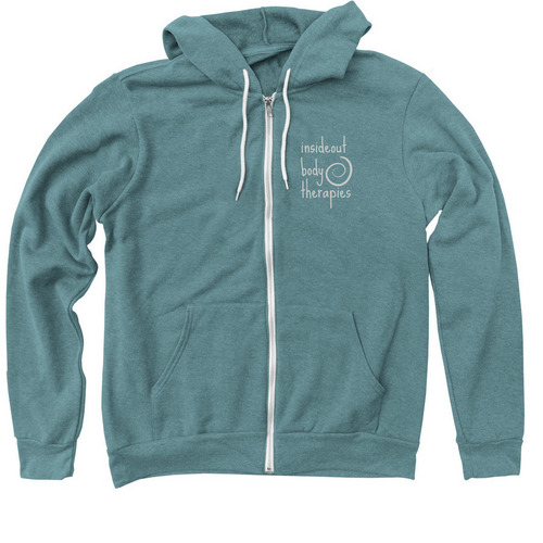 Pilates Make My Soul Happy, a Heather Deep Teal Zip Up Hoodie