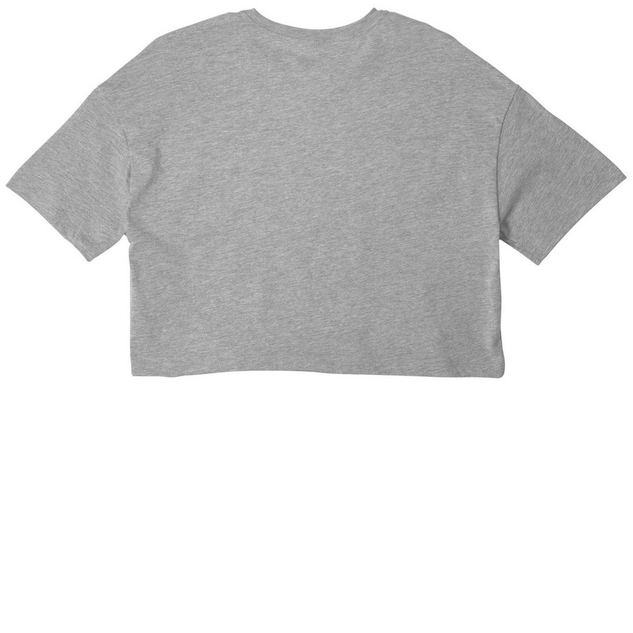 Spin That, a Athletic Heather Women?s Cropped Cotton Tee (back-view)