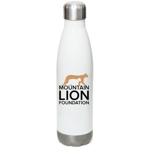 Mountain Lion Foundation Water Bottle, a White Stainless Steel Water Bottle