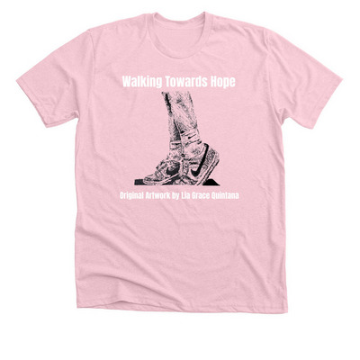 GNO Out of the Darkness Walk: Lia Quintana, a Heather Pink Premium Unisex Tee