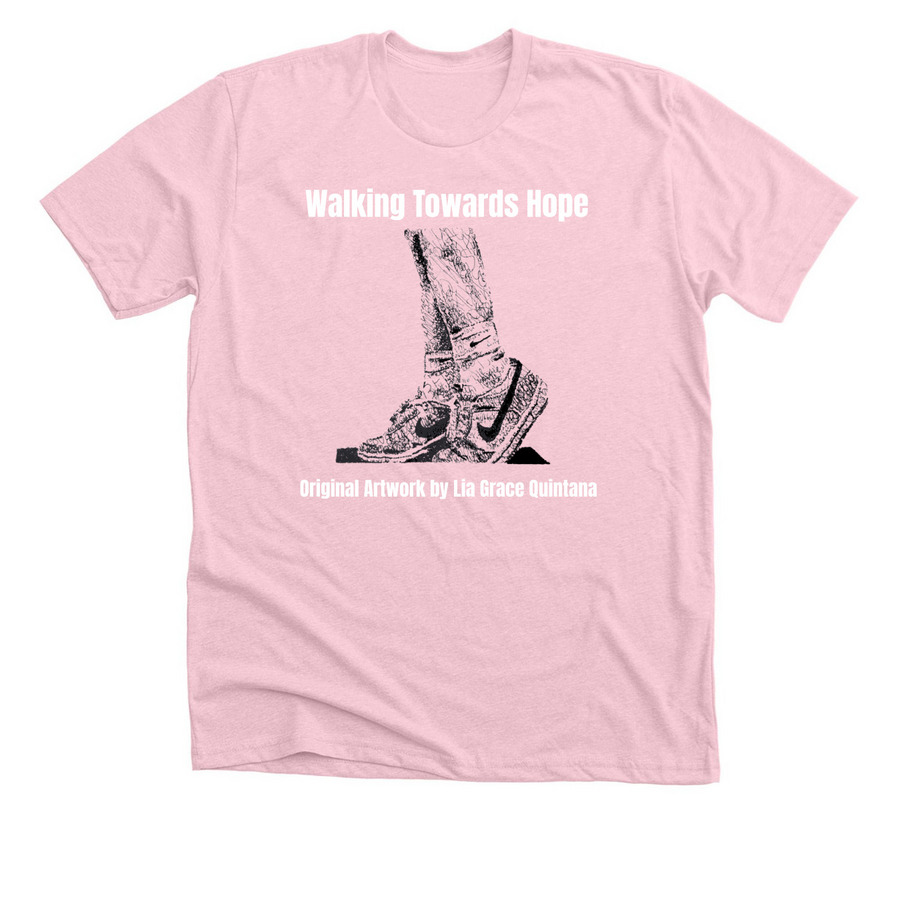 GNO Out of the Darkness Walk: Lia Quintana, a Heather Pink Premium Unisex Tee