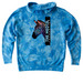 Galaxy Zebra, a Aqua Blue Youth Tie Dye Pullover Hoodie (back-view)