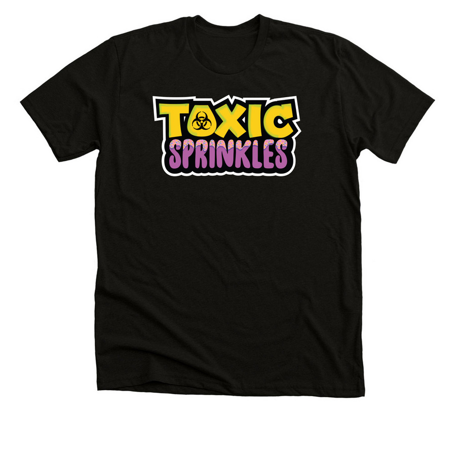 Toxic Sprinkles, a Black Heather Premium Unisex Tee