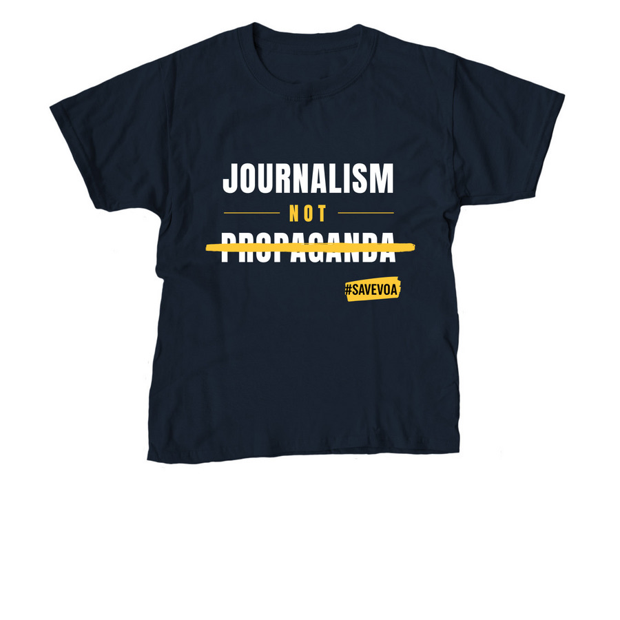 Journalism Not Propaganda Shirt, a Navy Youth Unisex Tee