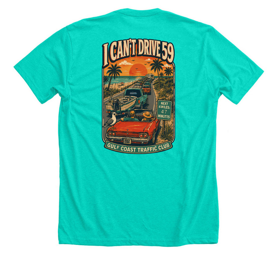 Gulf Coast Traffic Club, a Heather Sea Green Premium Unisex Tee (back-view)