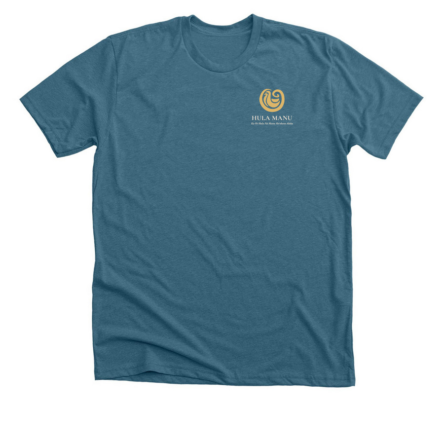 Hula Manu Uniform Top, a Heather Deep Teal Premium Unisex Tee