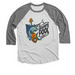 Unisex Baseball Tee, a Premium Heather and Heather White 3/4 Sleeve Baseball Tee