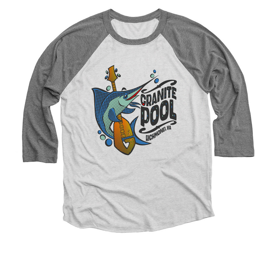 Unisex Baseball Tee, a Premium Heather and Heather White 3/4 Sleeve Baseball Tee