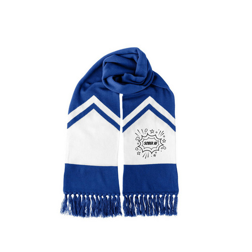 Sober AF Scarf, a True Royal/ White True Royal/ White