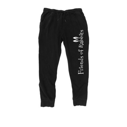 Friends of Rabbits Pants, a Black Midweight Fleece Joggers