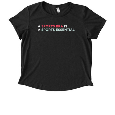 A Sports Bra is a Sports Essential, a Space Black Allmade Eco Triblend Women?s Scoop Neck Tee
