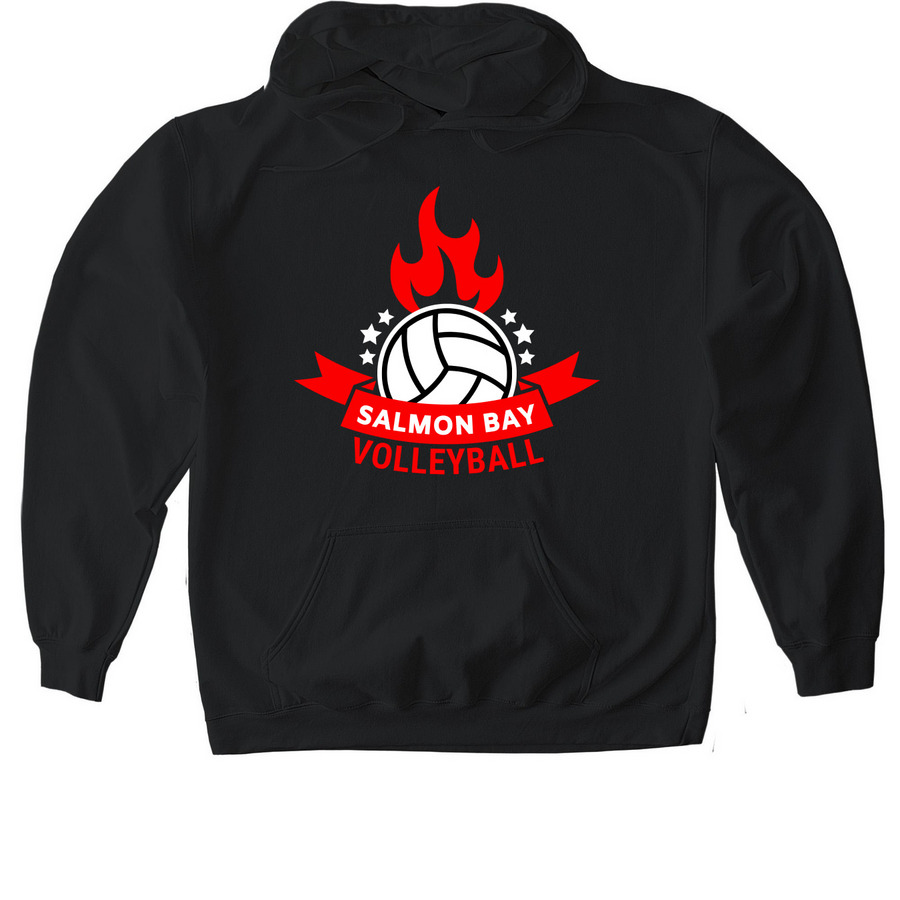 Salmon Bay Volleyball, a Black Gildan Softstyle Pullover Hoodie