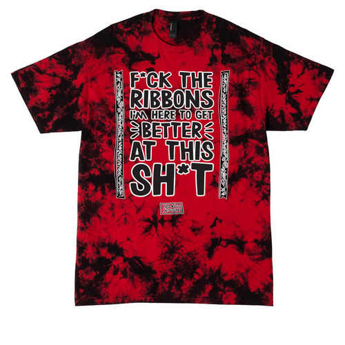 Get Better&nbsp;?\_(?)_/?, a Black/ Red Crystal Tie Dye Tee