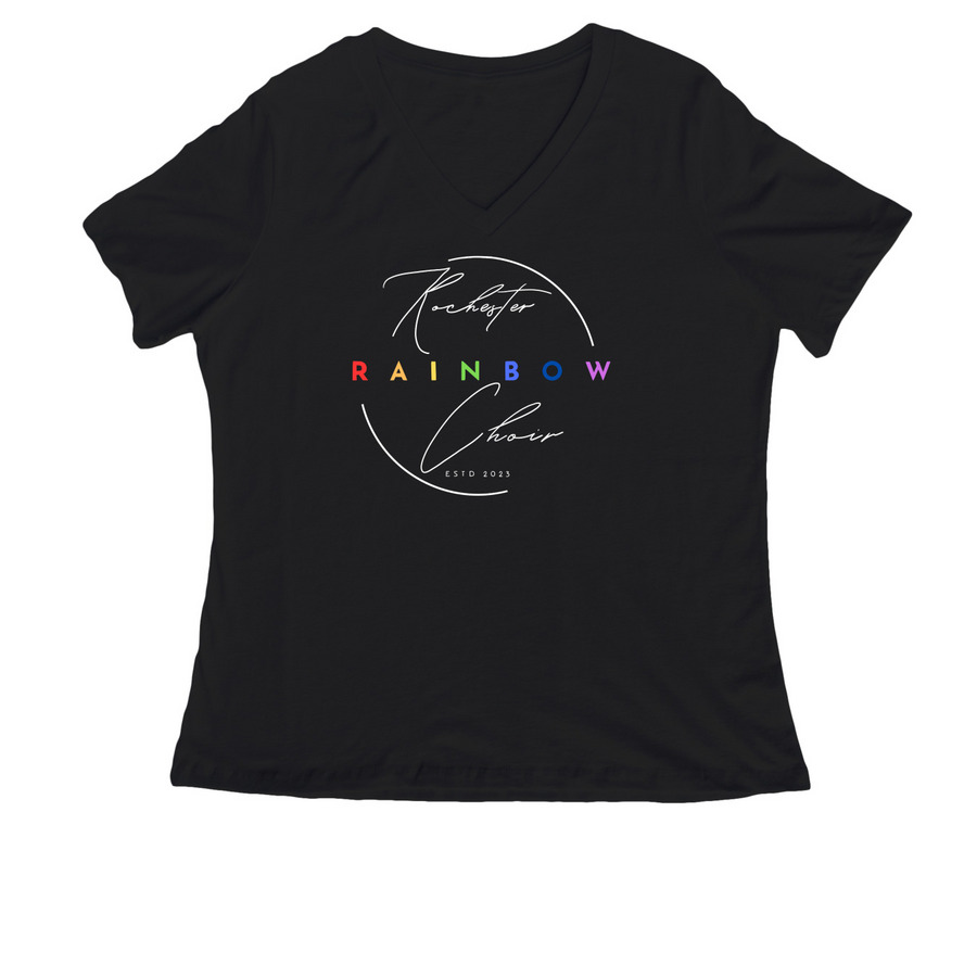 Performance Shirts, a Black Women's Relaxed V-Neck Tee