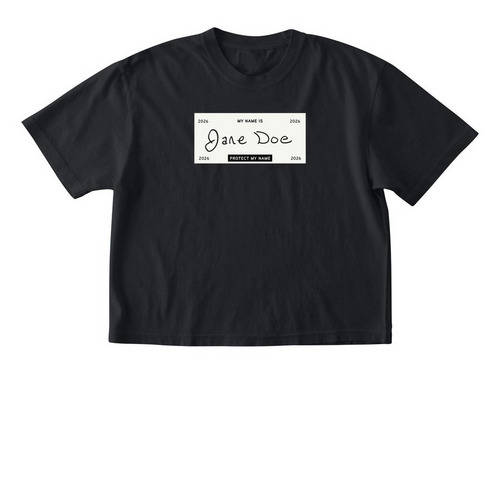 I am Jane Doe: Protect My Name (Cream Label), a Black Comfort Colors Boxy Tee