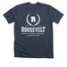 Navy Crest Tee, a Heather Midnight Navy Premium Unisex Tee