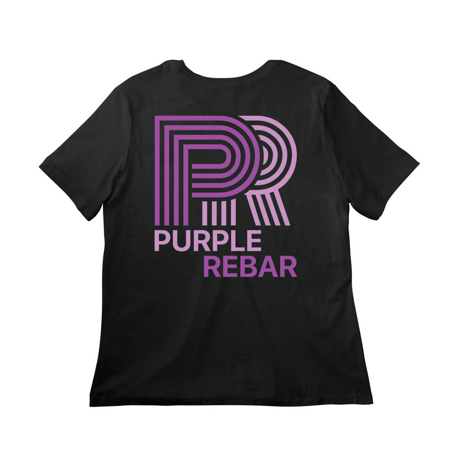 Purple Bear!, a Vintage Black Women?s Relaxed Cotton Tee (back-view)