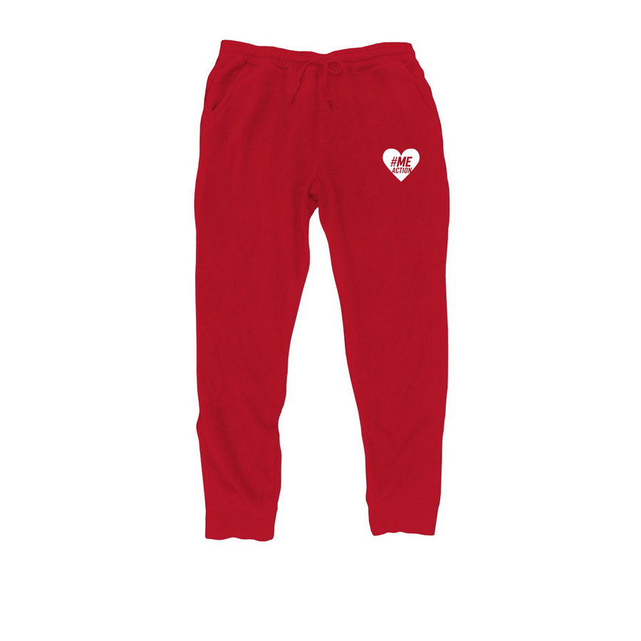 #MEAction heart joggers, a Red Midweight Fleece Joggers