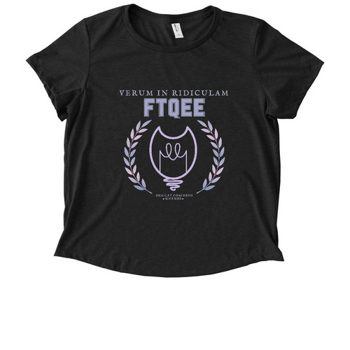 FTQEE College Core, a Space Black Allmade Eco Triblend Women?s Scoop Neck Tee